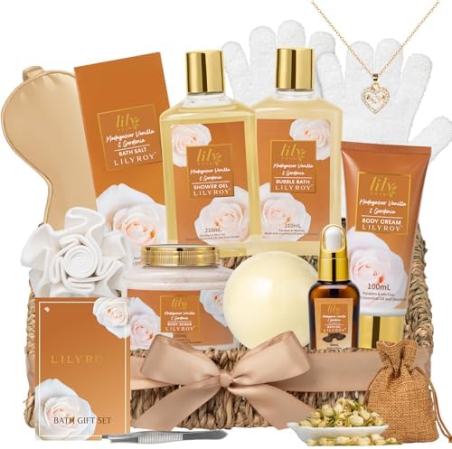 Woman Gifts, Birthday Gift - Luxurious Vanilla Spa Gift Baskets for Women by LILYROY
