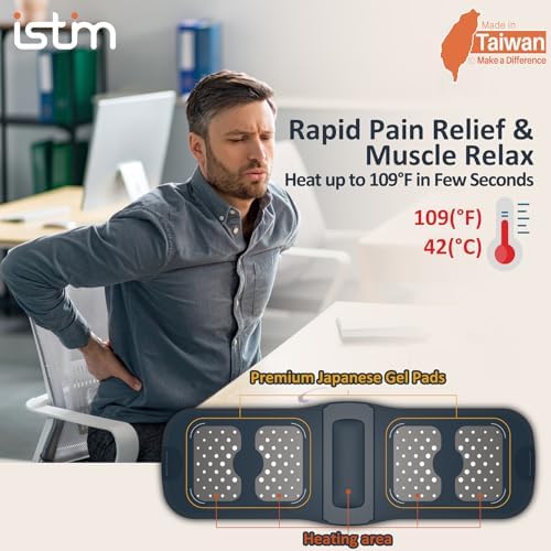 iStim X1 Wireless Heat TENS Unit Muscle Stimulator for Back Pain Relief - Rechargeable Massager with Remote Control,15 Intensity and Japanese Gel Pads - Image 4