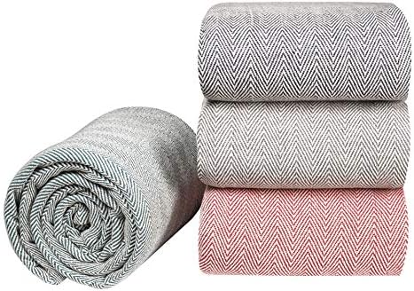 Glamburg 100% Soft and Breathable Cotton Thermal Blanket Twin Teal - Perfect for Layering Any Bed for All Season - Image 2