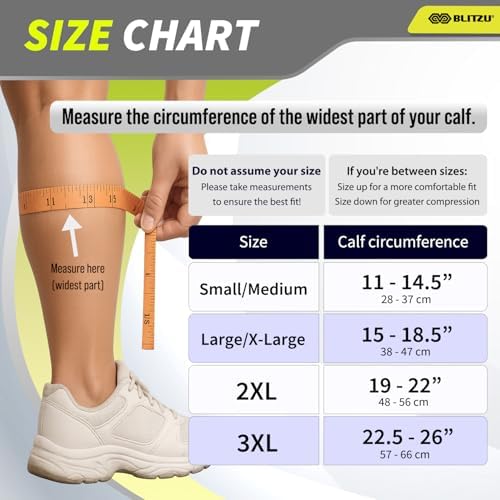 BLITZU Calf Compression Sleeves, Footless Compression Socks for Men & Women - Image 6