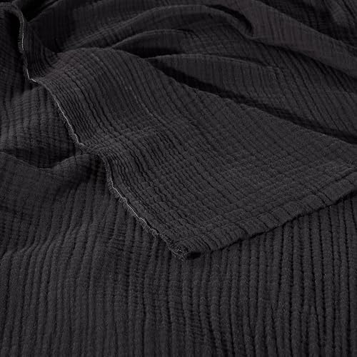 Muslin Blanket - Pure 100% Turkish Cotton Airy Soft Light Versatile Gauze Throw Blanket for Bed, Couch, Sofa (Black, Throw Size (50" x 66" inch)) - Image 6