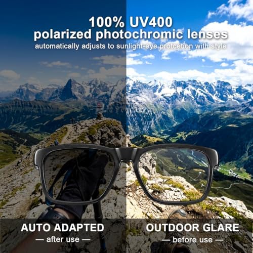 OHO AI Smart Glasses, Photochromic Z87+ Audio Open‑Ear Bluetooth Sunglasses - Image 4