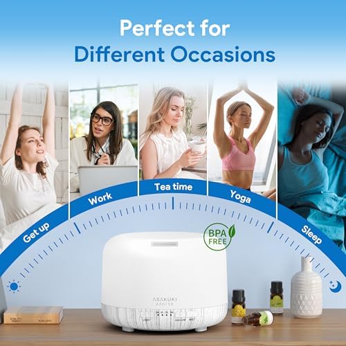 ASAKUKI Essential Oil Diffuser for Home, 500ML Aromatherapy Humidifier - Image 6