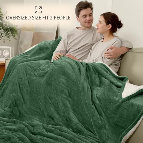 ESTINGO King Electric Blanket - 100"x90" Electric Heated Blanket with 5 Heating Levels & 10 Hours Auto Off, King Size Heated Blanket Dual Control for Bed, Ideal Gift, Hunter Green - Image 5