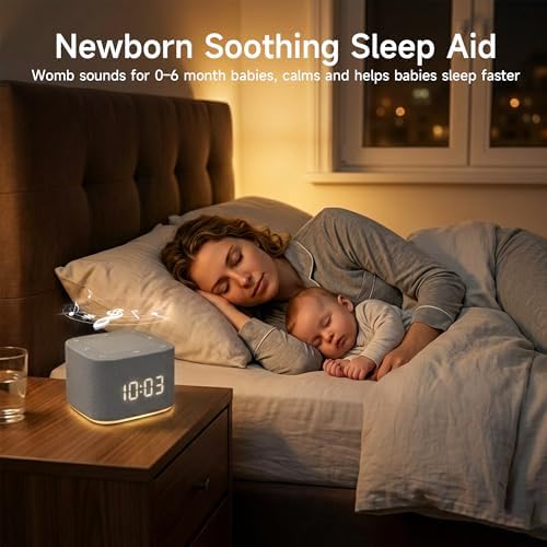 Sound Machine with 32 Non Looping Natural Soothing Sounds, White Noise Machine with Night Light, Sleep Timer Therapy for Baby Kids Adults, Gray - Image 3