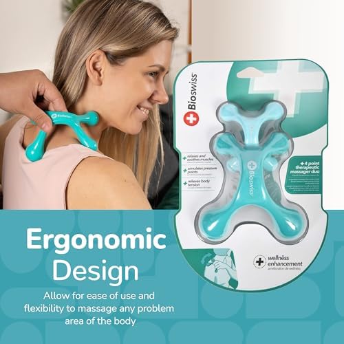 BioSwiss 2-Pack Handheld Full Body Massager, 4-Leg Pressure Point Tool for Back, Neck, and Shoulder, Includes 1 Large and 1 Small - Image 6