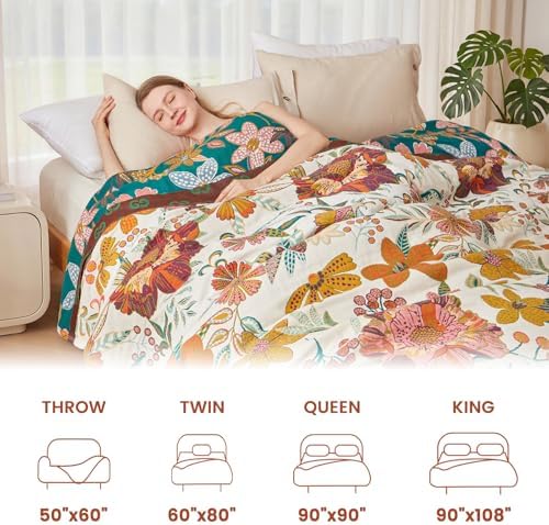 MSGKV Summer Throw Blanket 60"x80" 100% Cotton Woven Muslin for Couch & Bed - Image 6
