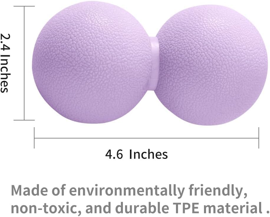Double Lacrosse & Micro-Elastic Peanut Massage Ball - Myofascial Release Tool for Muscle, Back, Foot, and Physical Therapy, Mobility Roller for Acupressure and Relaxation (Purple) - Image 5