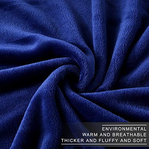 Fleece Blanket Twin Size 350GSM Lightweight Throw for The Bed Extra Soft Brush Fabric Super Warm Sofa Blanket 66" x 90"(Royal Blue Twin) - Image 6