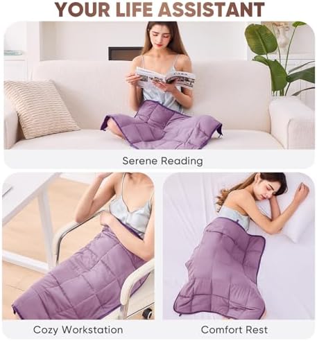 Weighted Blanket for Adults 7lbs, 24"x29", Cooling Heavy Throw Blanket, Microfiber Soft Big Blankets Weighted Comforter, Purple - Image 6