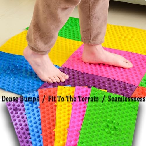 Foot Massage Mat Acupressure Mat Reflexology Walking Toe Plate Massage Pad Bathroom Yoga Anti-Slip Outdoor Game 4PCS (Green) - Image 5