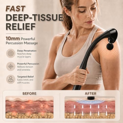 2-in-1 Detachable Muscle Massage Gun Deep Tissue with Extension Handle - Image 5