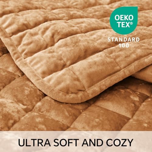 BEDELITE Velvet Quilt Set King Size, Luxury Velvet Comforter Bedding - Image 3