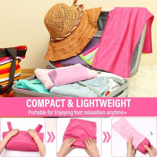FillTouch 12 Set/ 24 Pcs 15L Foldable Foot Soaking Tub Kit Portable Foot Bath Tub for Soaking Feet with Towel and Storage Bag Soak Spa Bucket for Travel Camping (Rose Red) - Image 5