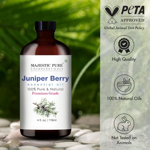 Majestic Pure Essential Oil with Glass Dropper - 100% Pure and Natural - Essential Oils for Diffuser, Aromatherapy, Soap and Candle Making, Juniper Essential Oil, Juniper Oil, 4 Fl Oz - Image 3