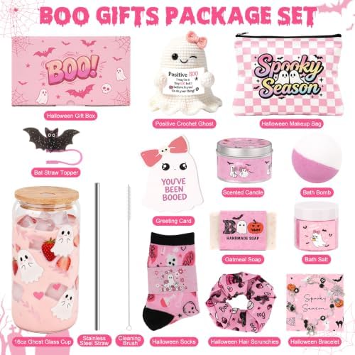 Pink Boo Basket Stuffers for Teens Girl Women, Halloween Spa Gift Basket - Image 2