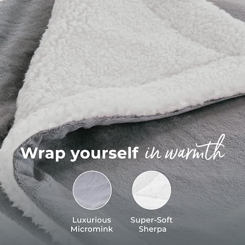 Pure Enrichment WeightedWarmth - 2-in-1 Heated Weighted Blanket, 13 lbs (50” x 60”) Large, 4 Relaxing InstaHeat™ Settings, Cozy and Soft Micromink and Sherpa, Reversible Throw with Storage Bag - Image 5