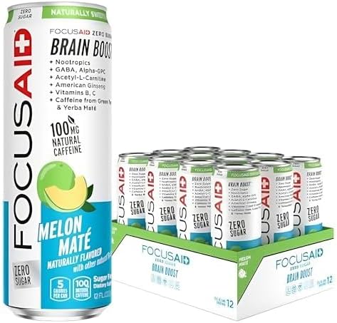 LIFEAID Zero Sugar Energy Blend Nootropics Green Tea, 100mg Natural Caffeine, FOCUSAID, 12 Fl Oz (Pack of 12) by LIFEAID