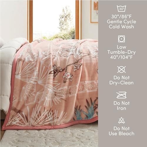 Nestl Korean Mink Blanket Queen Size - 9 Lbs Velvet Fleece Korean Blanket - 2 Ply Warm & Thick Winter Blanket - Wrinkle & Fade Resistant - 79 x 94 Inches (Peach) - Image 6