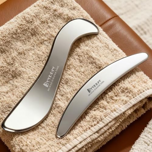 BYYDDIY-3 in 1 304-Stainless Steel GuaSha Muscle Scraper Tools Set,Scar Tissue Tool,Physical Therapy Tools,Muscle Scraping Tool,Massage Scraper,IASTM Tools,Soft Tissue Massage Tool (SD2C) - Image 3