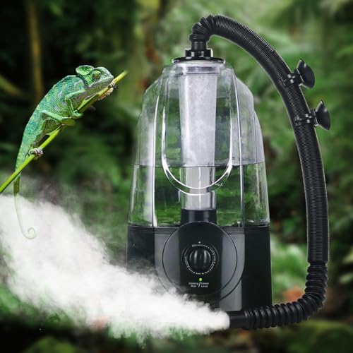 Coospider 3.8L Reptile Fogger Mister, Quiet Reptile Humidifier for Reptiles Tank, Terrarium Humidifiers with Extended Tube, Automatic Reptile Misting System for Reptiles Amphibians Herps Vivarium by Coospider
