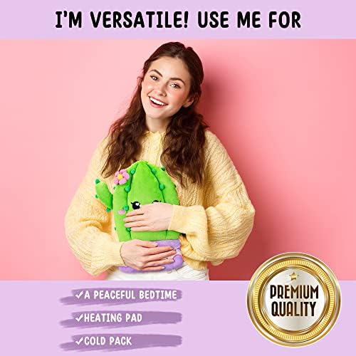 Cactus Microwavable Unscented Heating Pad for Women and Kids- Cute Soft Cozy Pillow Plush Heatable Warm Stuffed Animals - Kawaii Hot and Cold Plushie Food Toy - Cactus Gifts for Girls and Boys - Image 4