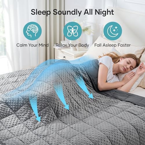 Cottonblue Weighted Blanket 12lbs for Adults, Cooling Breathable Minky Dot - Image 2