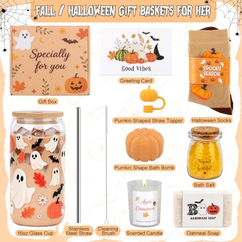 Fall Gifts for Women, Halloween Boo Basket Stuffers, Relaxing Spa Gifts Set - Image 2
