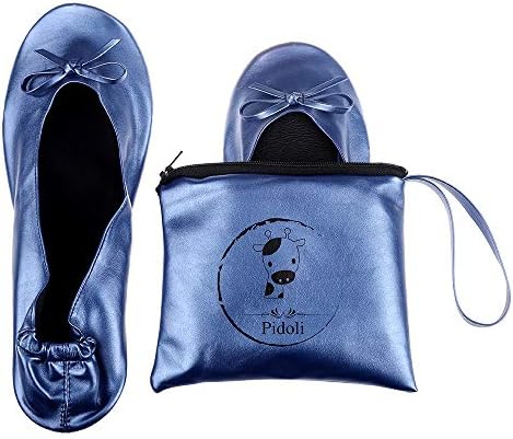 Ballet Flats Shoes -Women's Foldable Portable Travel Roll Up Shoes with Pouch by pidoli