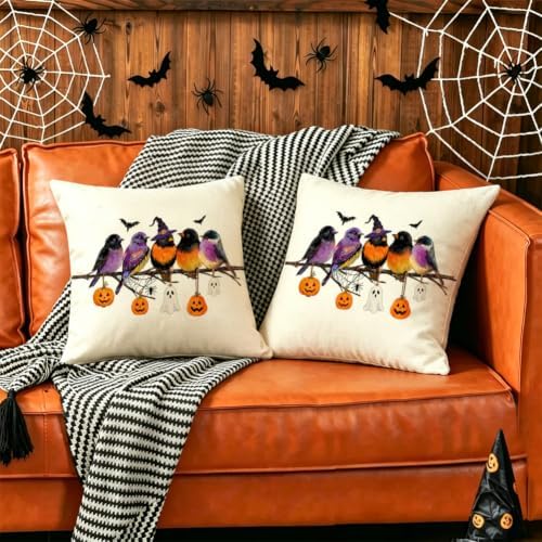 RABUSOFA Halloween Pillow Covers 18x18 Inch Halloween Decorations for Home - Image 4