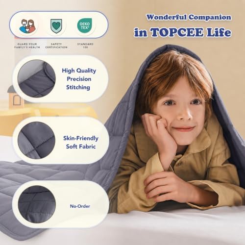 Topcee Weighted Blanket (7 lbs, 40" x 60") Cooling Throw Heavy Blanket for Sleeping Apply to 60-90 lbs, Soft Thick Breathable Blanket with Glass Bead, Easy Care - Image 5