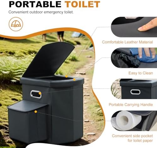 Ann Katy XL Portable Camping Toilet for Adults,Lightweight Folding Potty - Image 3