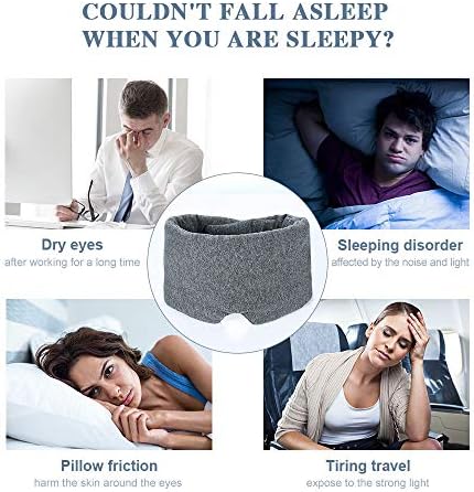 FRESHME Cotton Sleep Eye Mask for Women Men - 100% Blocking Light Travel Blindfold, Soft Zero Pressure Grey Eyes Cover with Adjustable Velcro Strap for Side Sleeper Night Sleeping, Work Nap and Yoga - Image 3