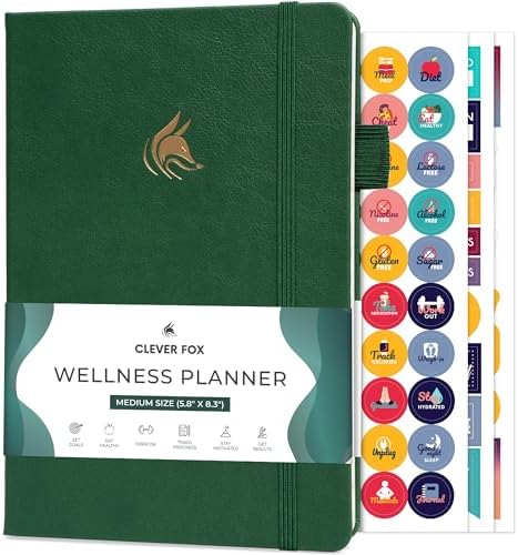 Clever Fox Wellness Planner & Food Journal for Weight Loss, A5 Forest Green by CleverFox