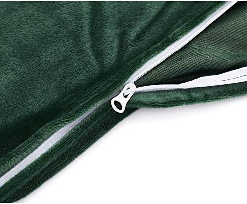 TONGDADA Weighted Blanket Cover (Dark Green Minky, 48''x72'' Duvet Cover) - Image 5