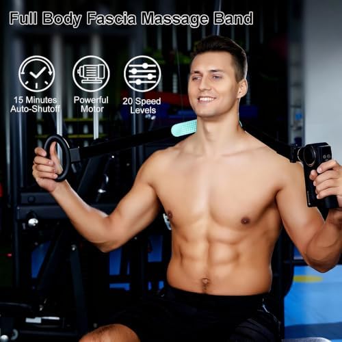 3-in-1 Detachable Massage Gun with Heat, Portable Handheld Massage Gun with Massage Strap, Mini Massage Gun Deep Tissue with 20 Speeds & 6 Heads, Percussion Muscle Massager for Back/Neck/Body - Image 2