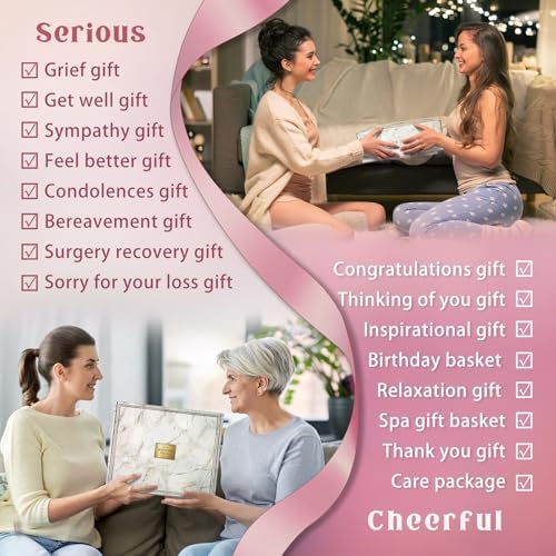 AHAGIFTREE Birthday Gifts,self Care,11PC Care Package with Moon Lamp,Get Well Soon Gift Baskets for Women After Surgery,Condolences Gift Basket for Loss,Sympathy Baskets for Friend,mom (Pink) - Image 2