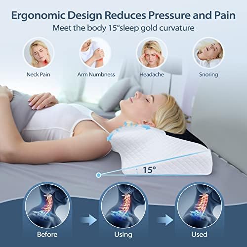 HOMCA Cervical Pillow, Ergonomic Memory Foam Neck Pillow for Pain Relief - Image 3