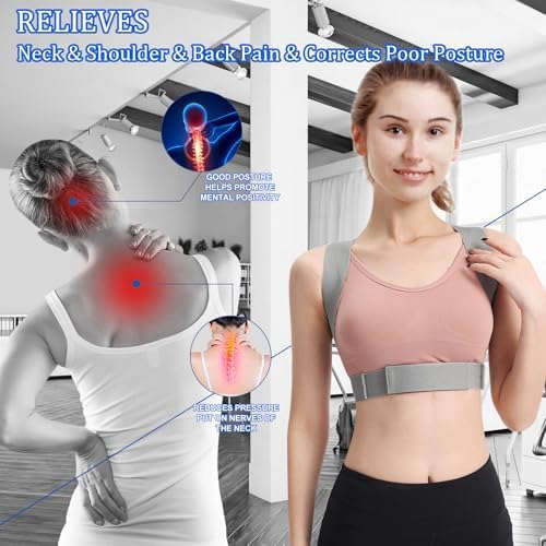 Posture Corrector for Women and Men, Adjustable Back Straightener, Upper Back Support Brace, Hunchback Posture Corrector - Relieves Neck, Shoulder, Back Pain - Image 6