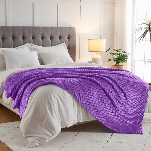 yescool Weighted Blanket (15 lbs, 48" x 72", Violet) Heavy Blanket for Sleeping Perfect for 140-160 lbs, Breathable Blanket with Premium Glass Bead, Machine Washable - Image 7