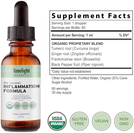 Organic Inflammation Formula | Liquid Turmeric Curcumin, Boswellia & Ginger - Image 2