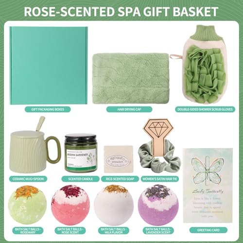 Luxury Women’s Gift Set 12PCS – Spa Bath Box with Mug, Candle, Bath Bombs, Soap & Hair Towel – Relaxation Self-Care Gift for Birthday, Christmas, Mother’s Day - Image 5