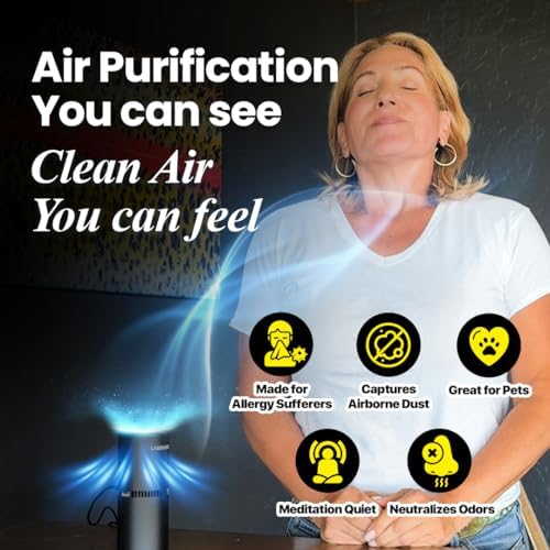 Lab Charge Small Ionic Air Purifier for Home & Bedroom – Silent HEPA Filter – Covers 250 Sq Ft - Free Cleaner for Pets, Hair, Smoke, Dust, Odors & Dander – Compact & Black Design - Pack of 3 - Image 5