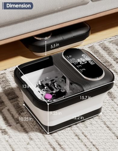 OOAMBB Collapsible Foot Spa Bath w/Heat, Bubble, Timer& Temp Control, Black - Image 6