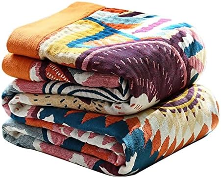 MSGKV Boho Throw Blanket 50"x60" Summer Cotton Colorful World Blanket by MSGKVHomeTextiles