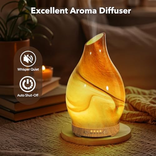 Glass Essential Oil Diffuser for Home, 120ML, 7 Color Lights - Image 2