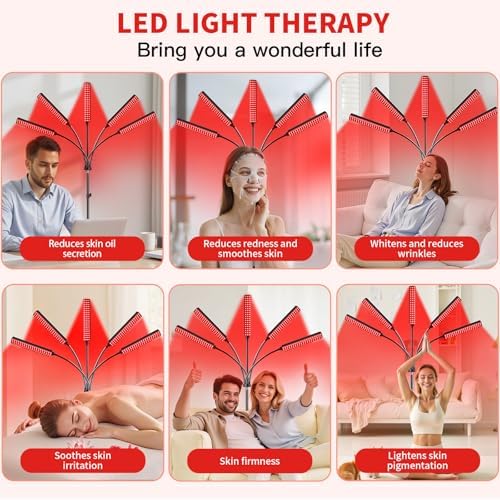 Red Light for Face and Body, Infrared Light Therapy Lamp with Stand Led 660nm Red Light-Therapy& 850nm Infrared Light Device (L) - Image 2