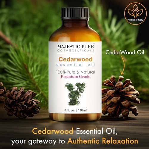 Majestic Pure Essential Oil with Glass Dropper - 100% Pure and Natural - Essential Oils for Diffuser, Aromatherapy, Soap and Candle Making, Cedarwood Essential Oil, Cedarwood Oil, 4 Fl Oz (Pack of 2) - Image 4