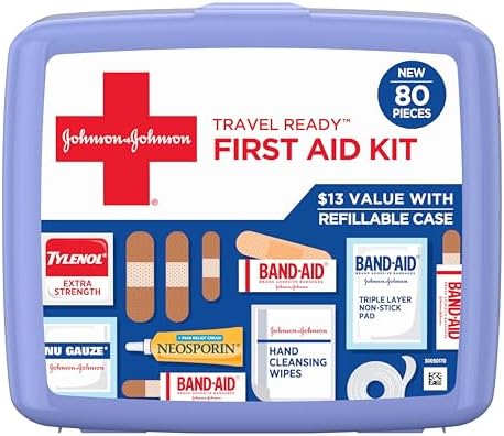 BAND-AID Brand Travel Ready Portable First Aid Kit, 80 Piece by BAND-AID%C2%AEBrand
