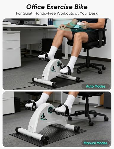 Under Desk Bike Pedal Exerciser for Seniors, LUBBYGIM Mini Exercise Bike for Physical Therapy, Electric Motorized Foot Pedal Machine for Arm and Leg Fitness, 6 Speed Levels - Image 4